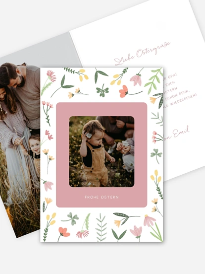 Osterkarte Frühlingsblumen