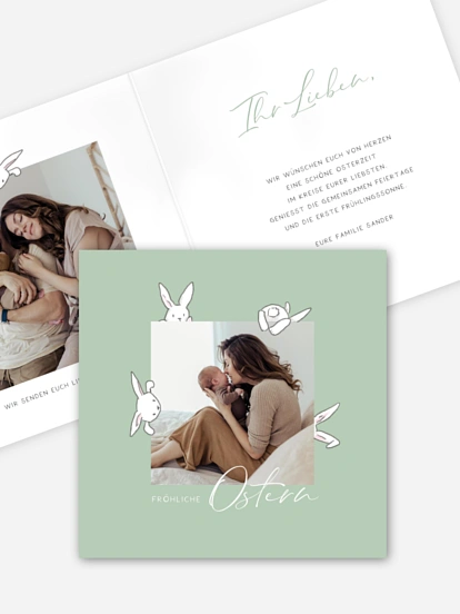 Osterkarte Kleine Hasen