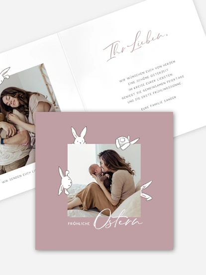 Osterkarte Kleine Hasen
