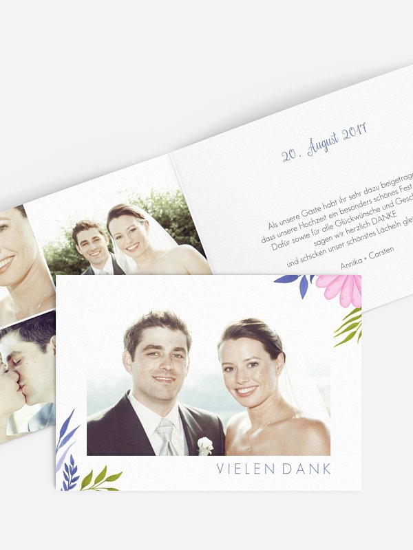 Dankeskarte Hochzeit Field Of Flowers