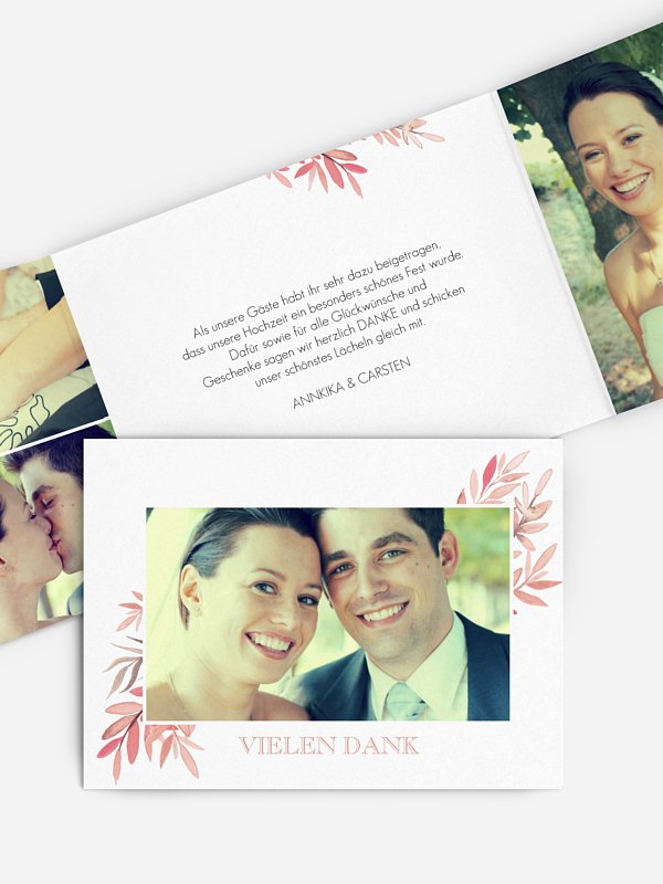 Dankeskarte Hochzeit Seasonal Leaves