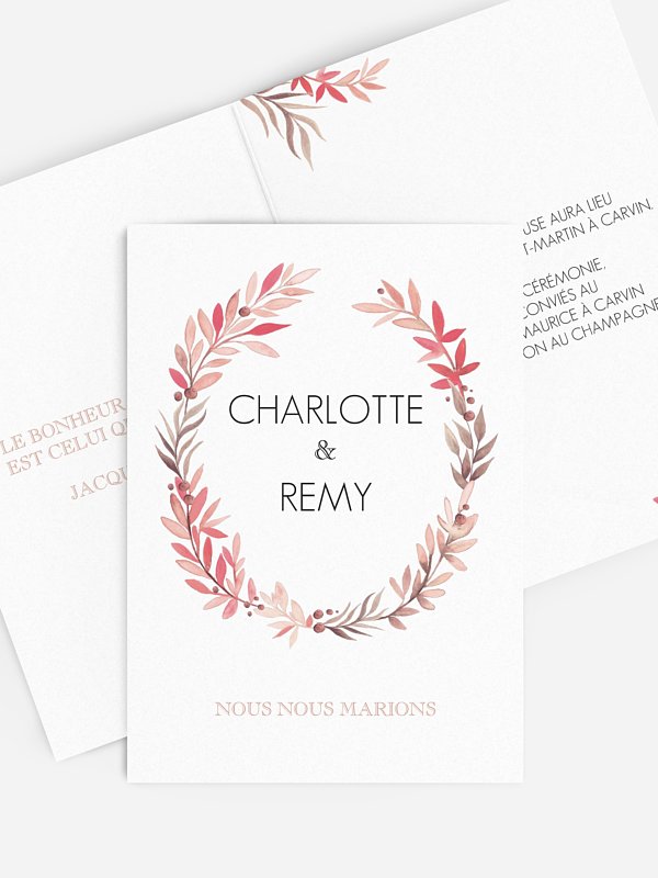 Faire-part mariage Feuillage de saison
