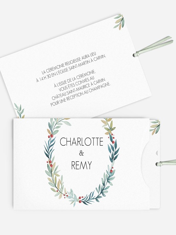 Faire-part mariage Feuillage de saison