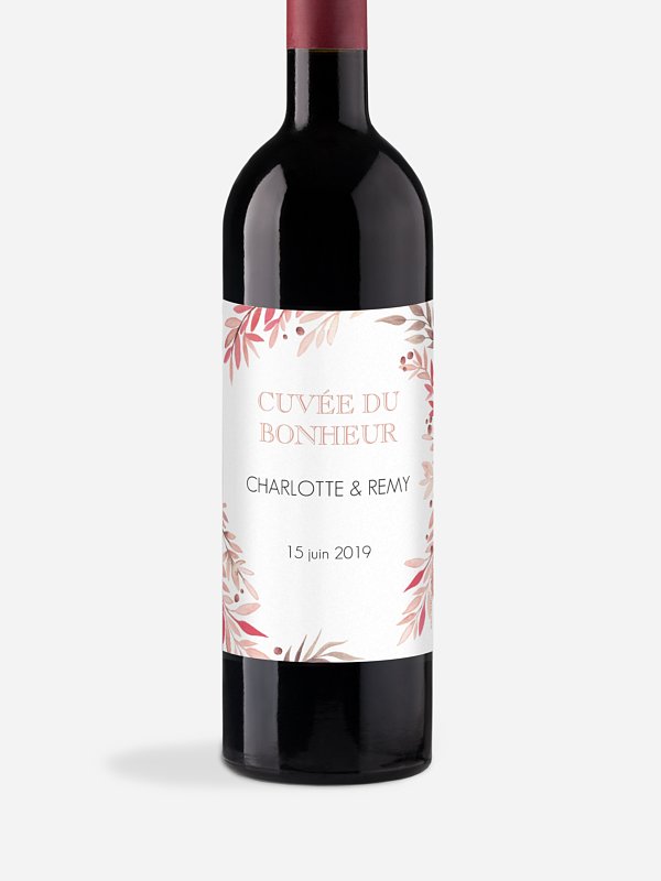 Étiquette bouteille Feuilles de saison