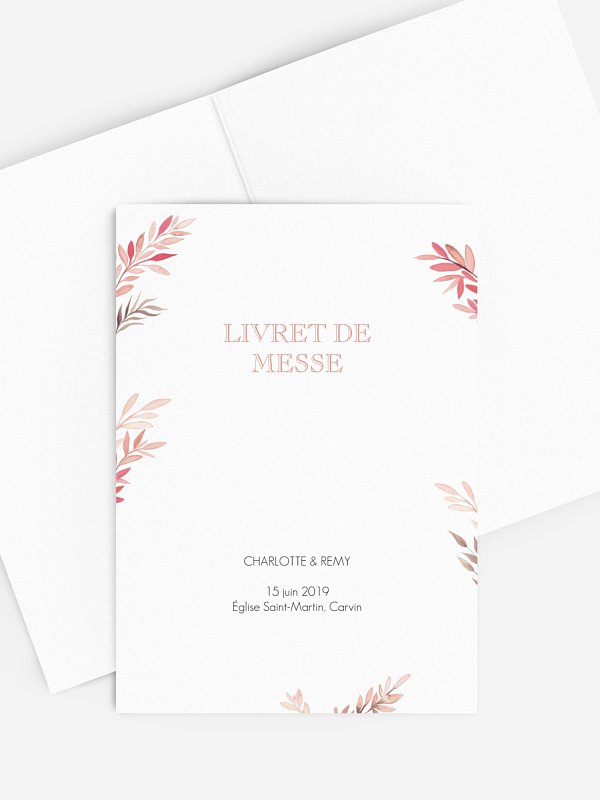 Livret de messe mariage Feuilles de saison