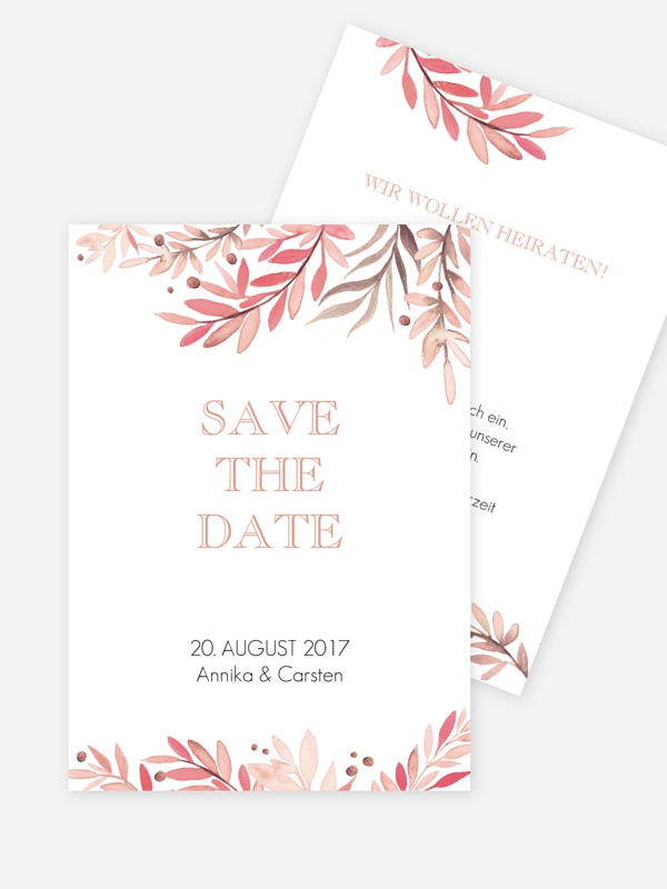Save-the-Date Karte Seasonal Leaves