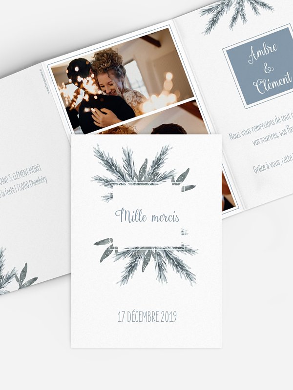 Carte de remerciements Pin en aquarelle