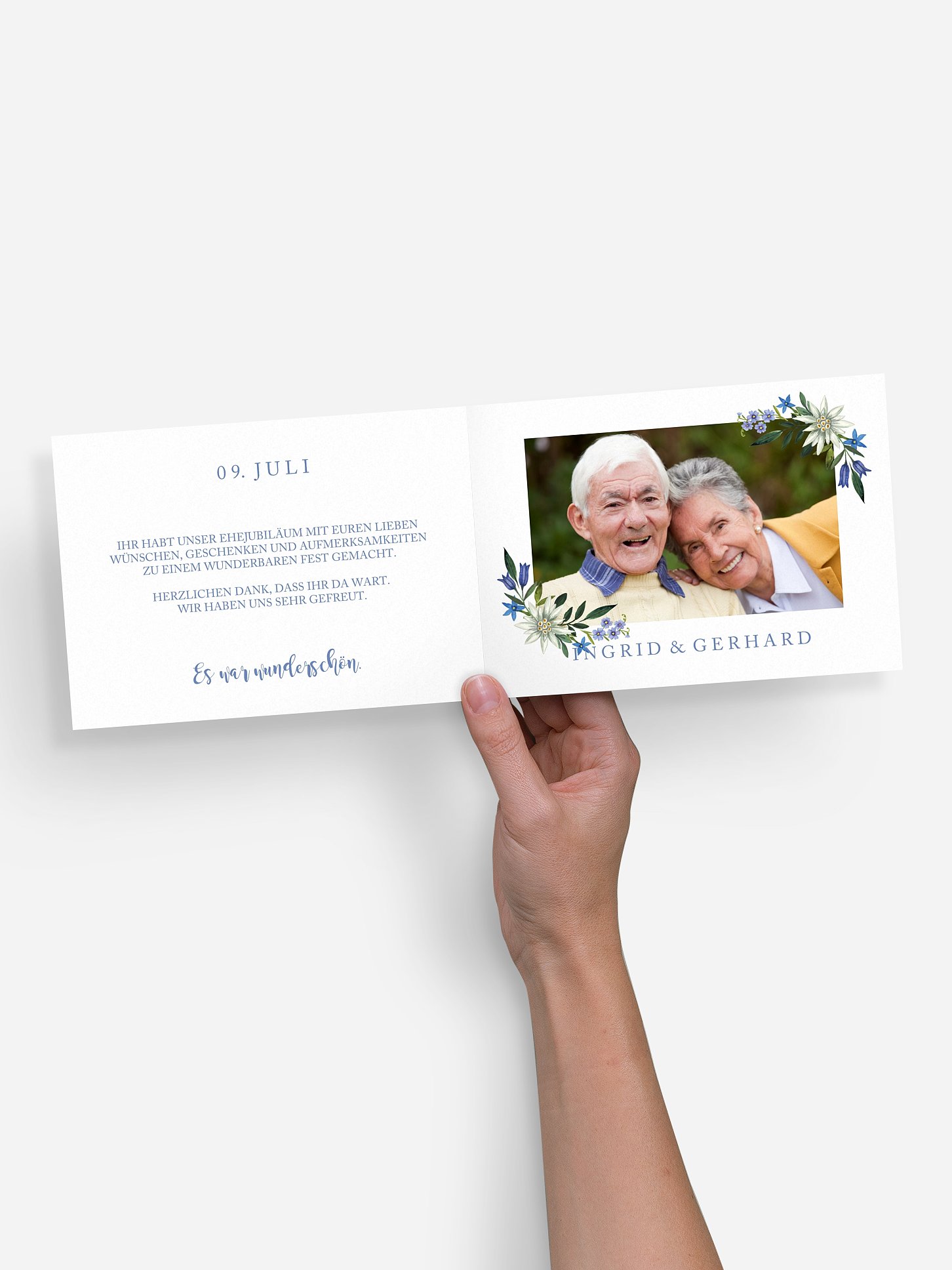 Danksagung zur Goldenen Hochzeit Monte Bella