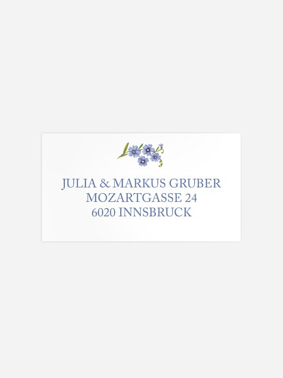 Empfängeraufkleber Hochzeit Monte Bella