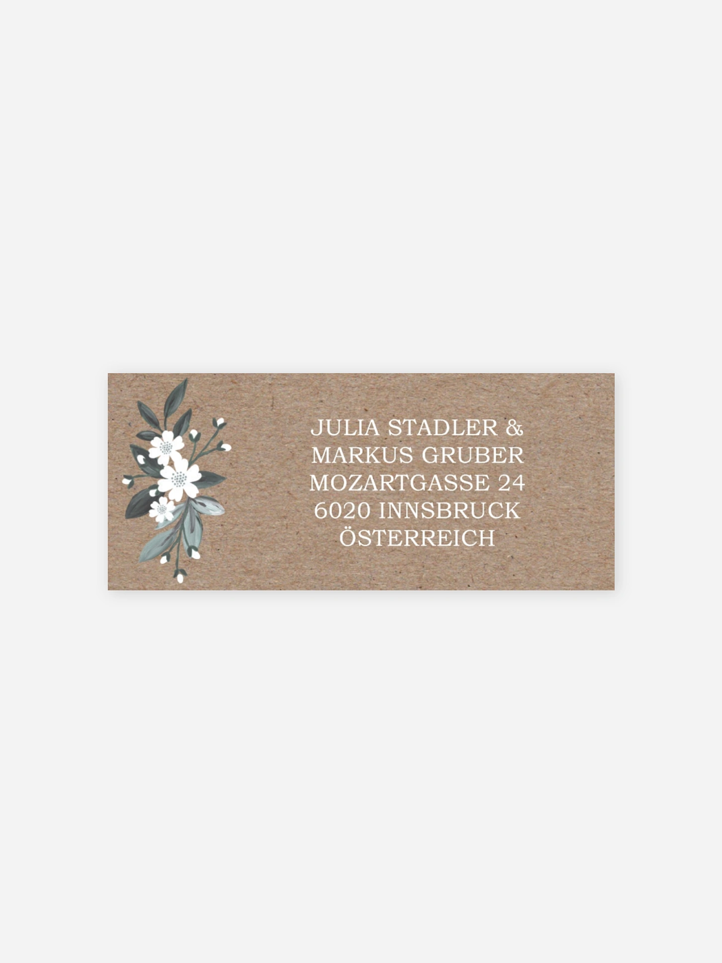 Absenderaufkleber Hochzeit Rustic Flowers