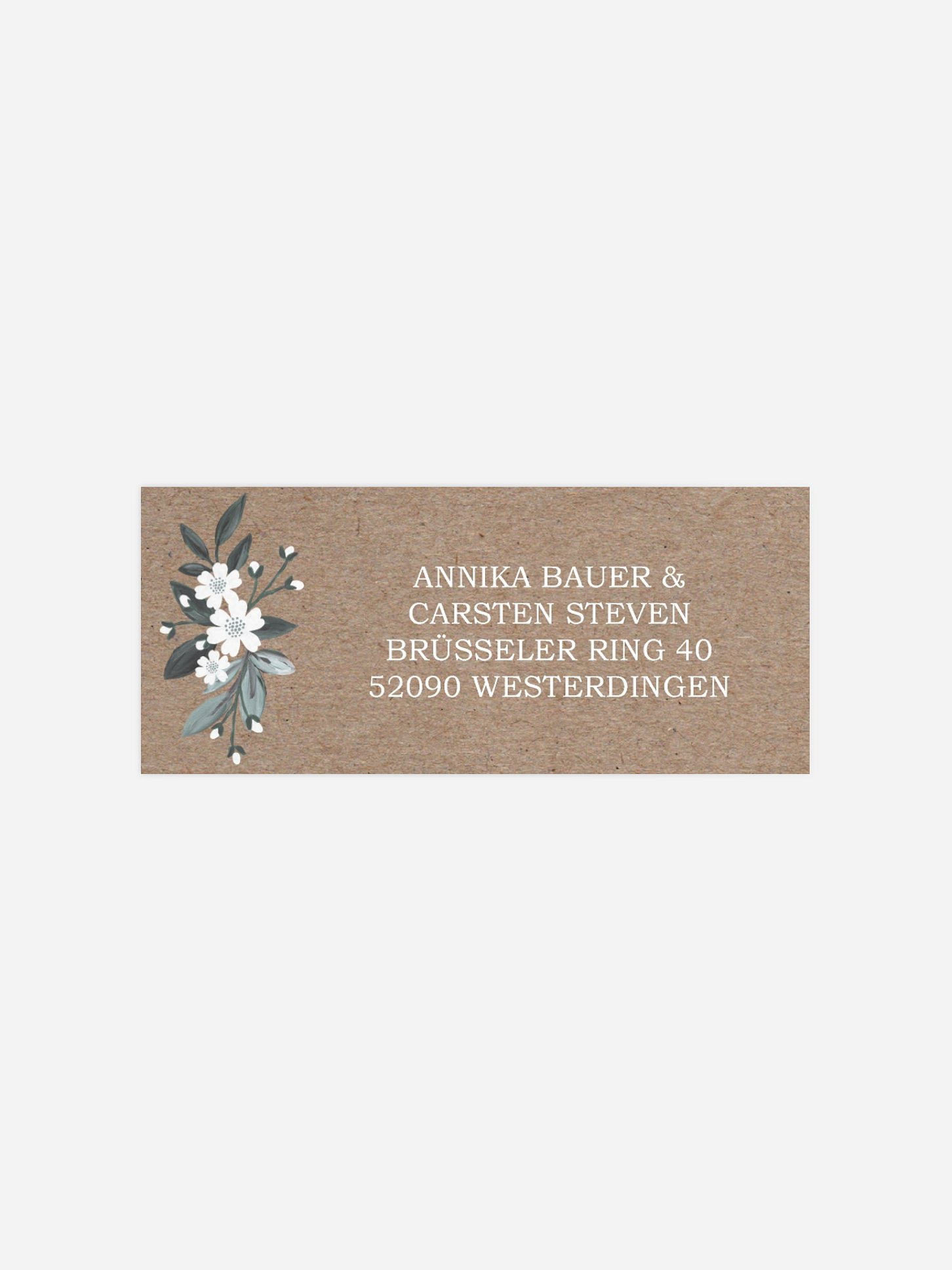 Absenderaufkleber Hochzeit Rustic Flowers