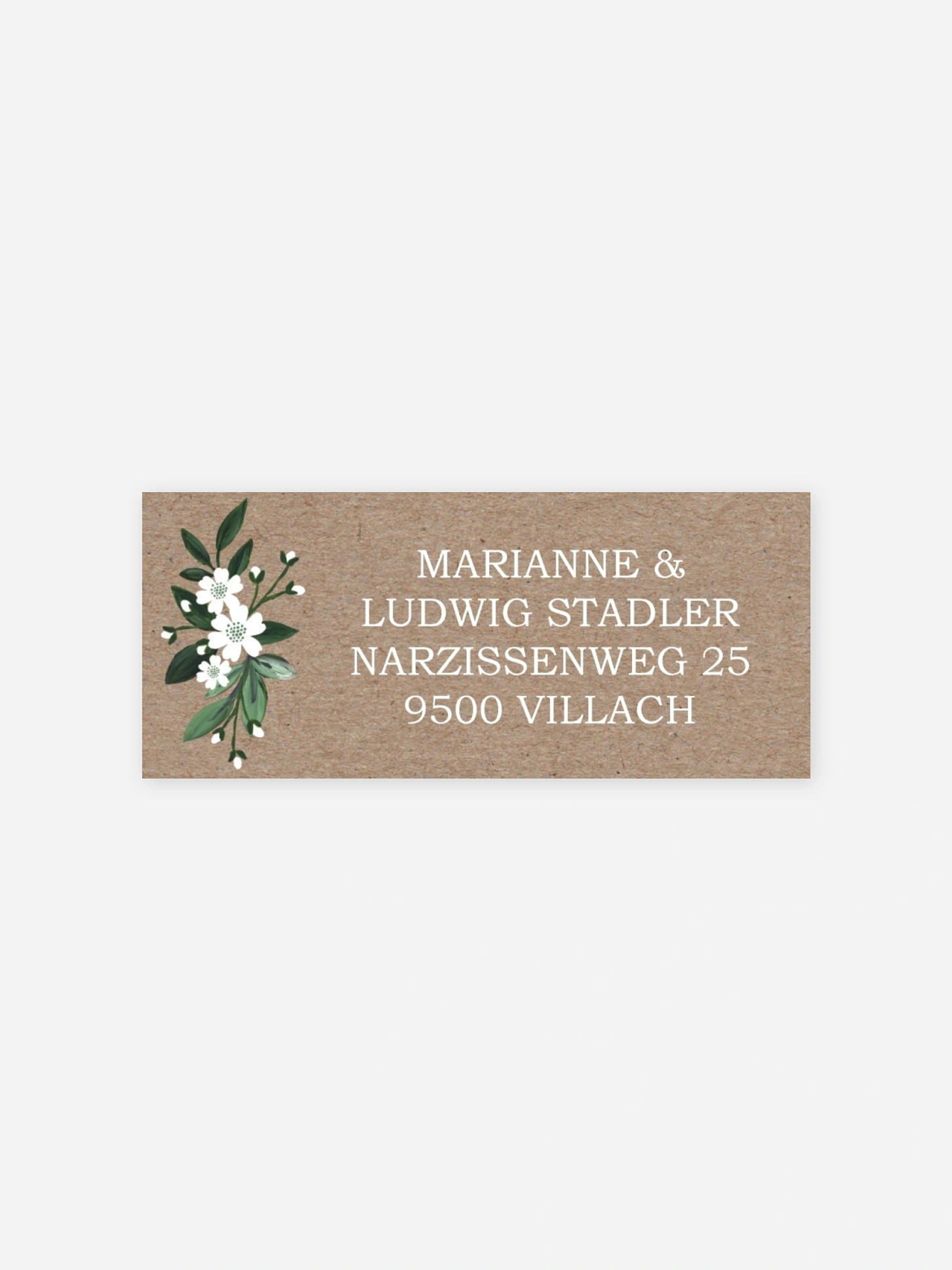 Absenderaufkleber Silberhochzeit Rustic Flowers
