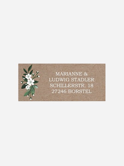Absenderaufkleber Silberhochzeit Rustic Flowers