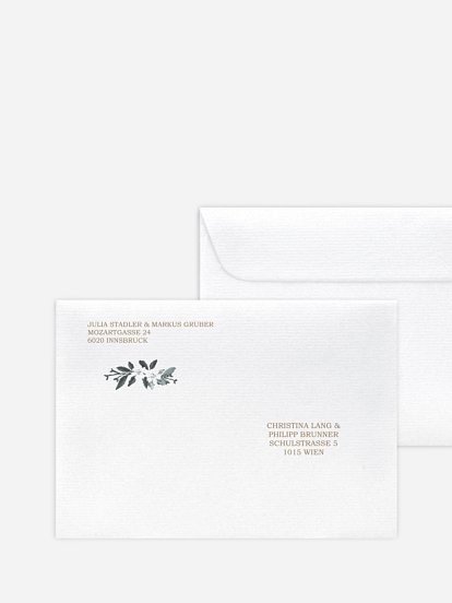 Bedruckter Briefumschlag Hochzeit Rustic Flowers