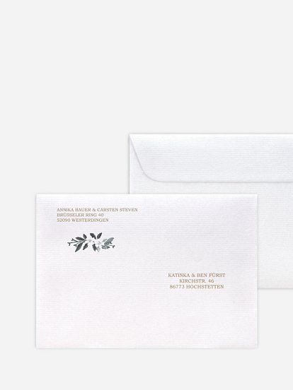 Bedruckter Briefumschlag Hochzeit Rustic Flowers