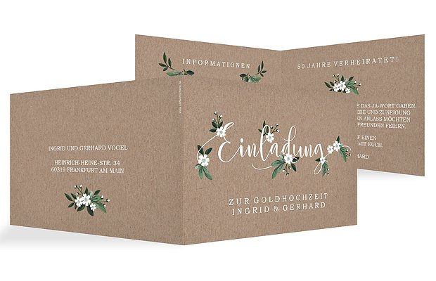 Einladungskarten Fur Goldene Hochzeit