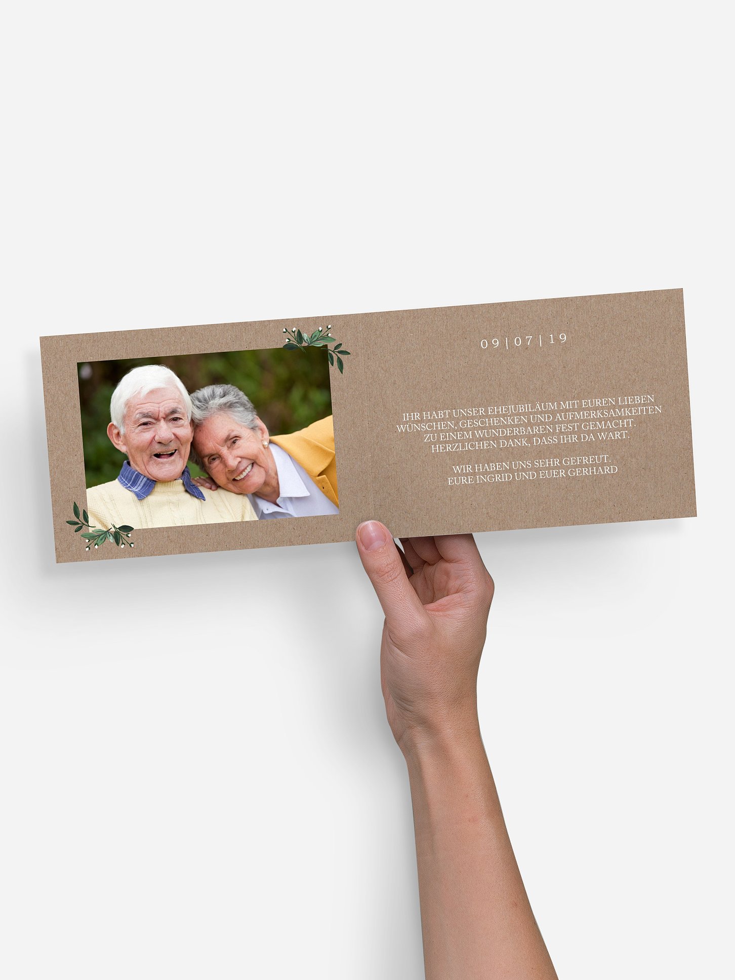 Danksagung zur Goldenen Hochzeit Rustic Flowers
