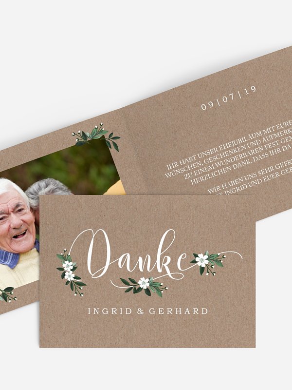 Danksagung zur Goldenen Hochzeit Rustic Flowers