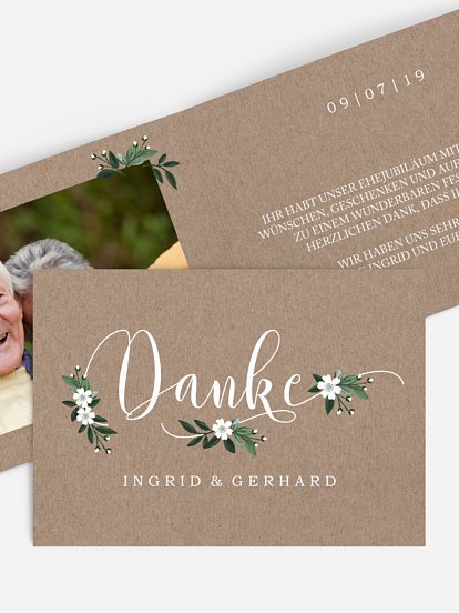 Danksagung zur Goldenen Hochzeit Rustic Flowers