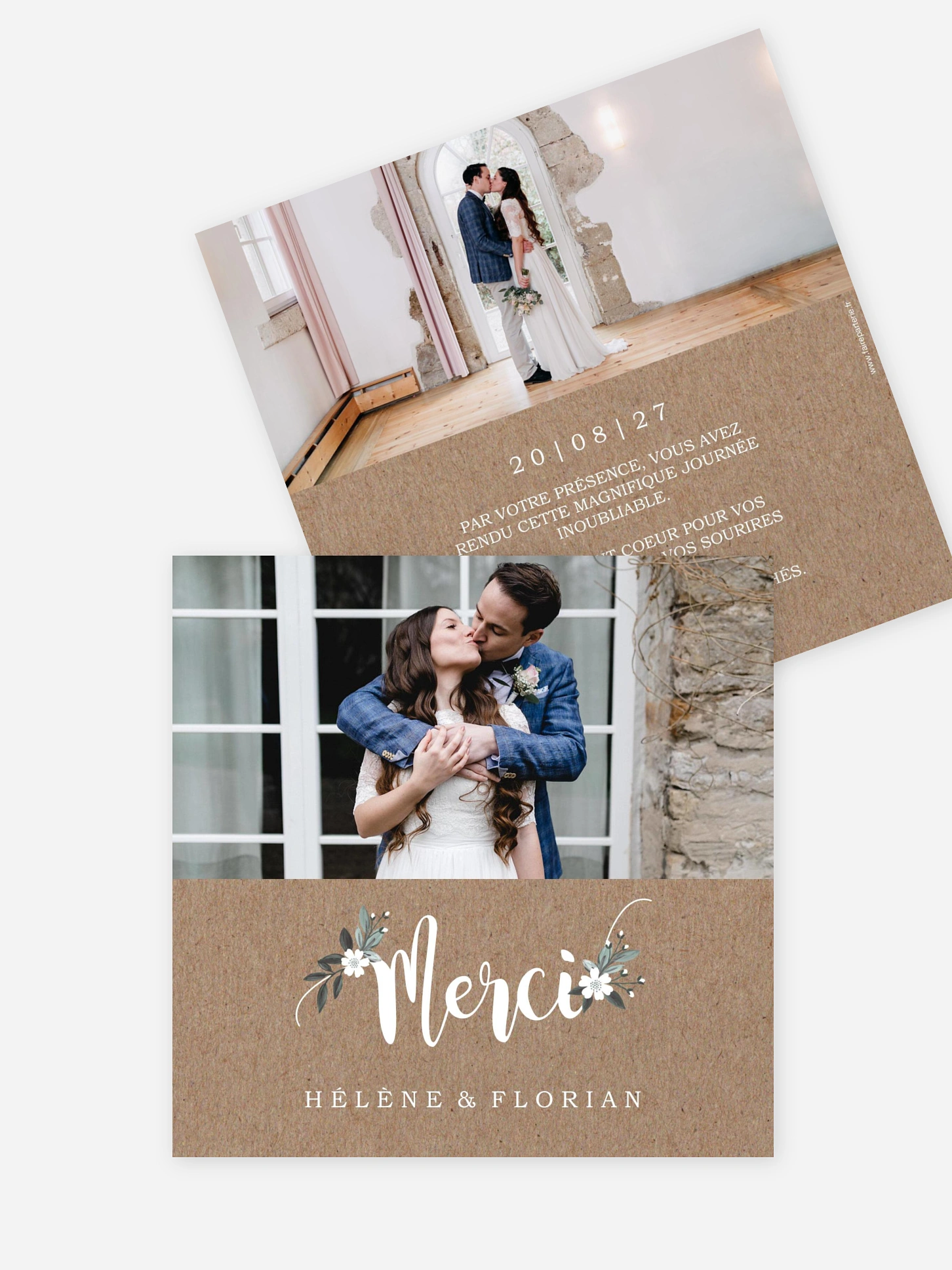 Carte de remerciements Fleurs rustiques