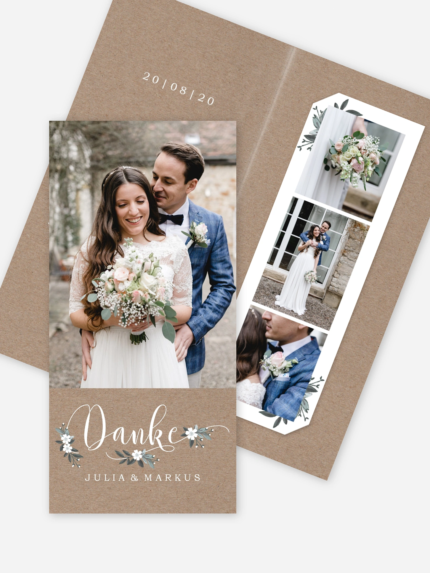 Dankeskarte Hochzeit Rustic Flowers