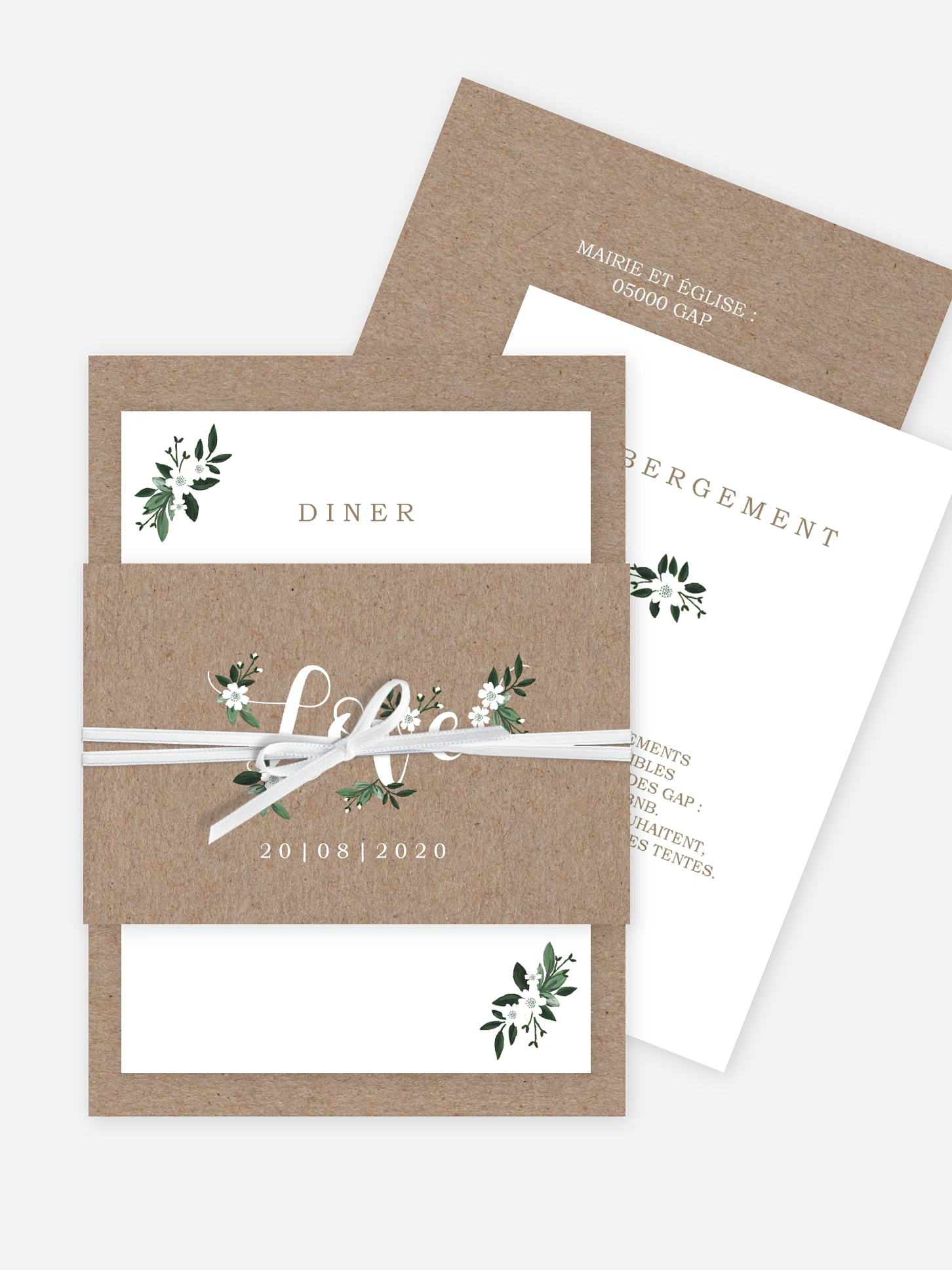 Faire-part mariage Fleurs rustiques