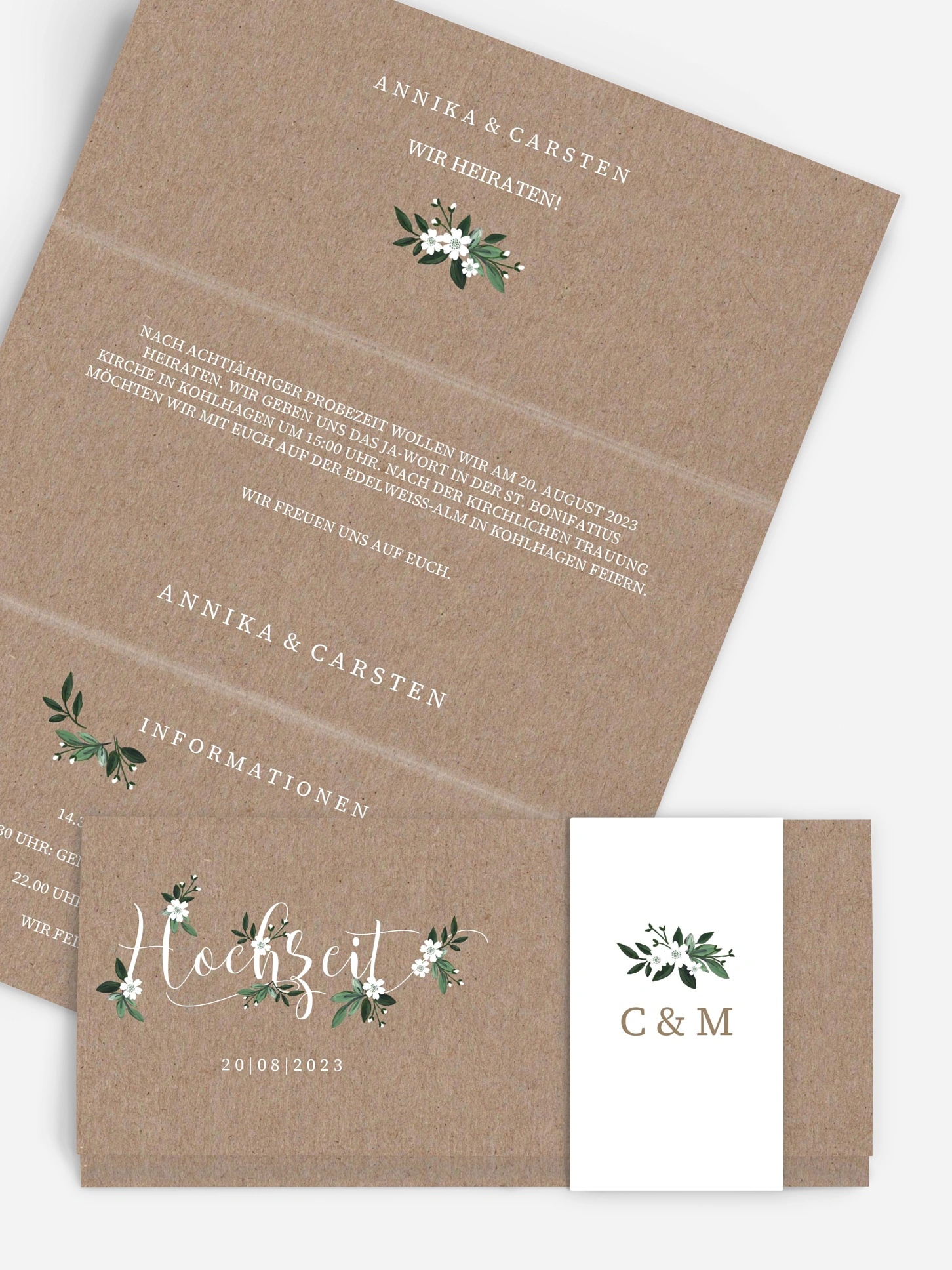 Hochzeitseinladung Rustic Flowers