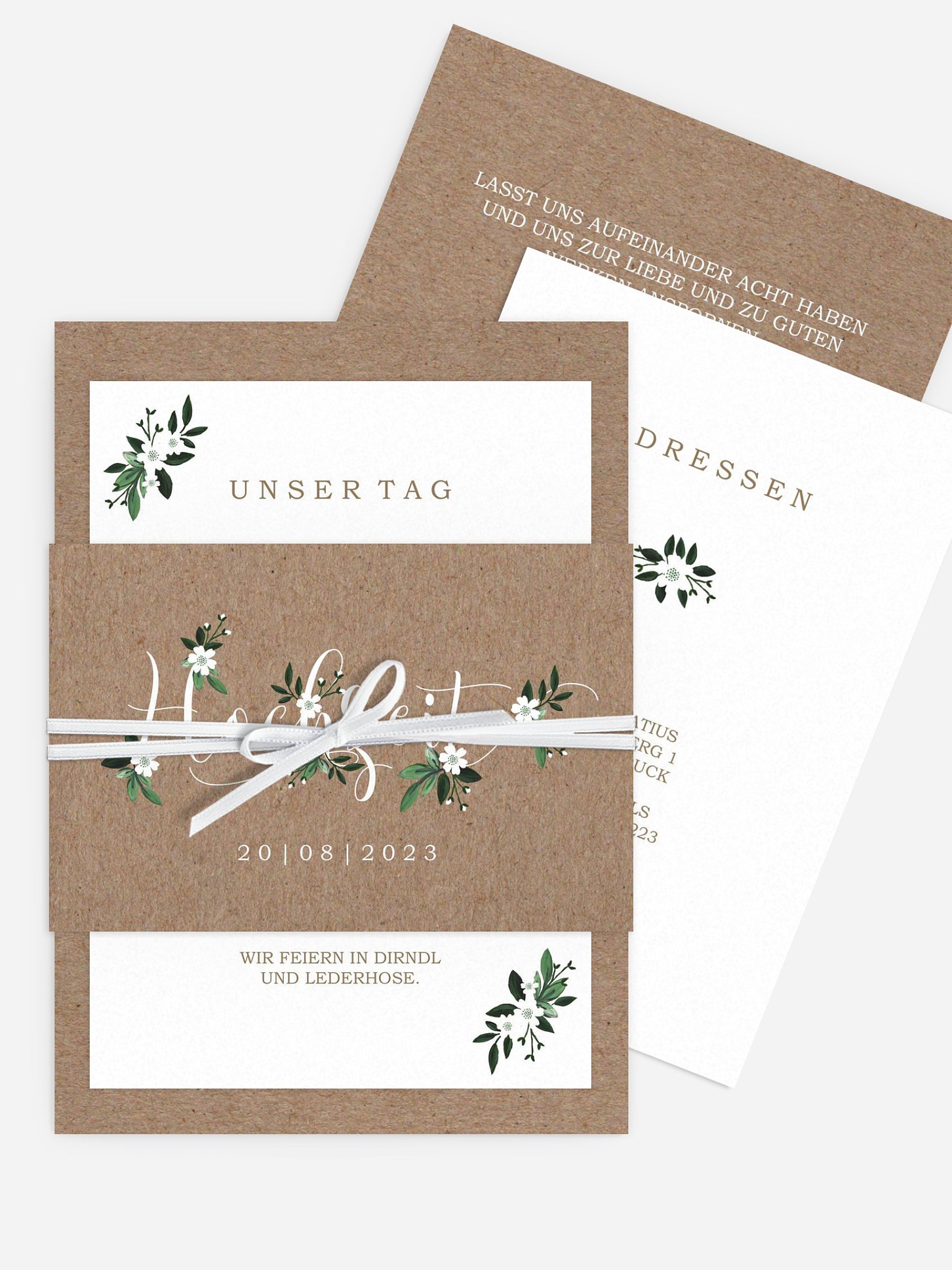 Hochzeitseinladung Rustic Flowers