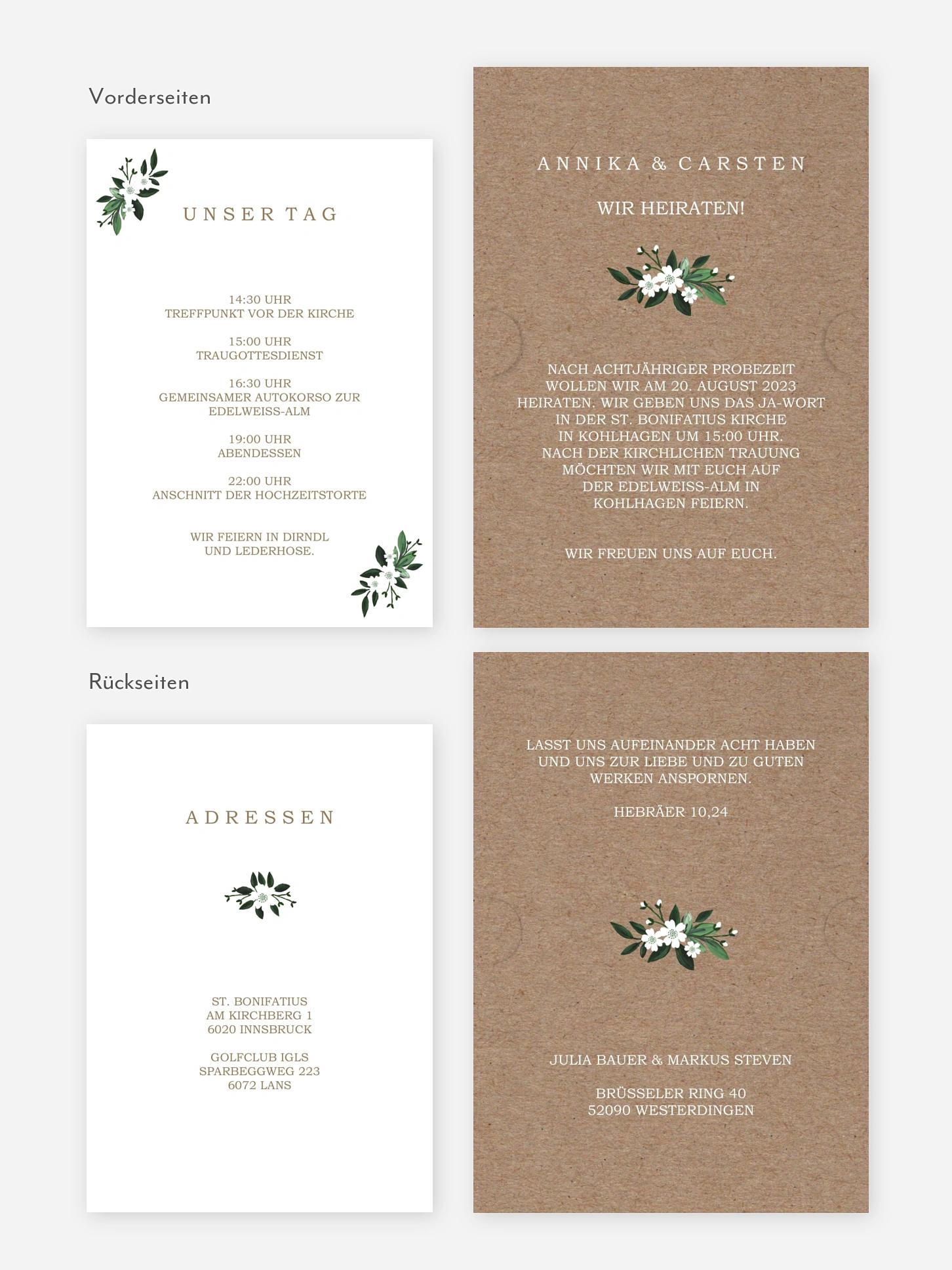 Hochzeitseinladung Rustic Flowers
