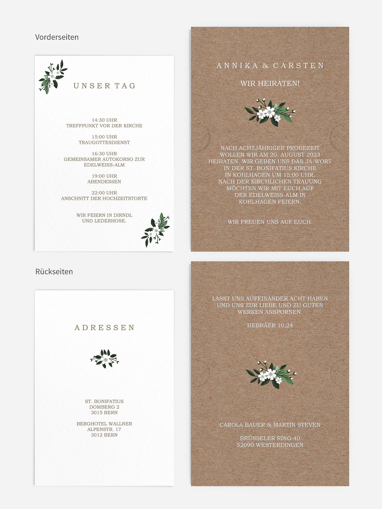Hochzeitseinladung Rustic Flowers