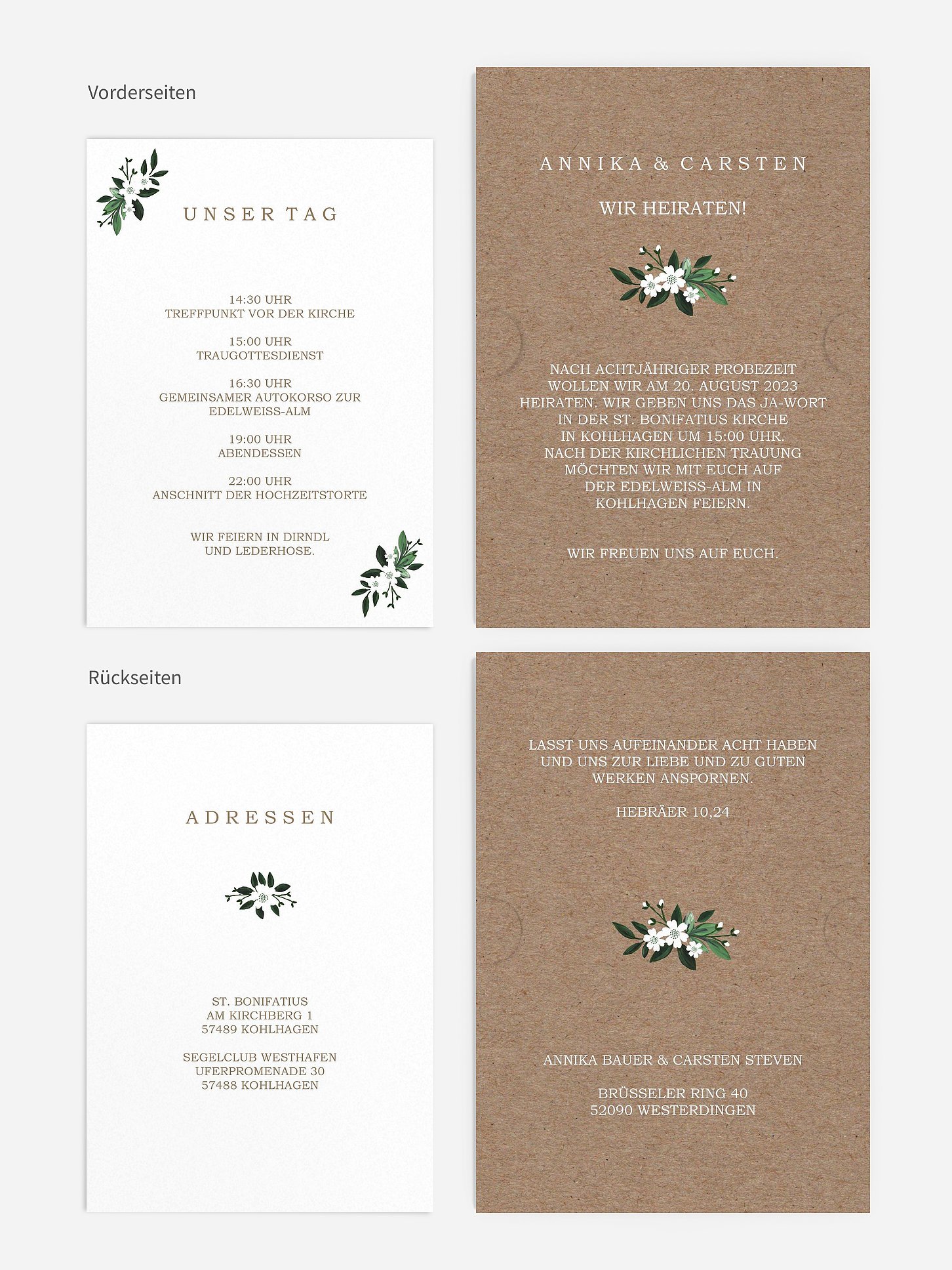 Hochzeitseinladung Rustic Flowers