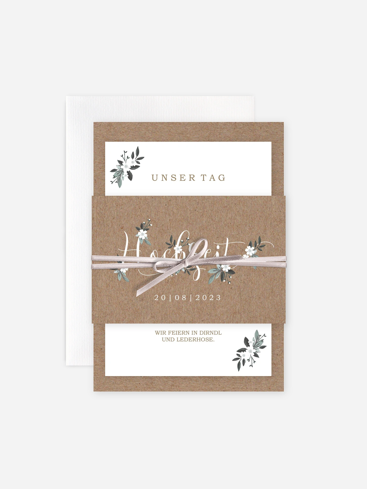 Hochzeitseinladung Rustic Flowers
