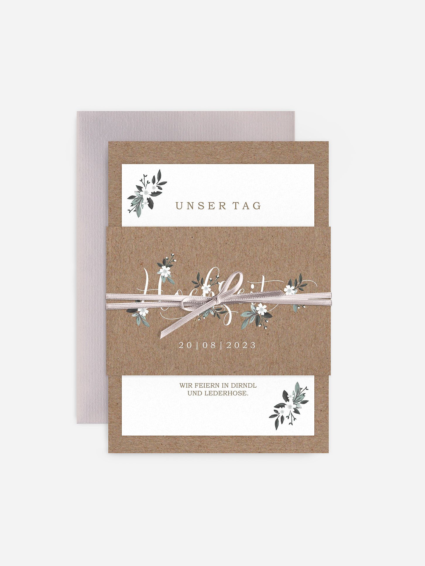 Hochzeitseinladung Rustic Flowers