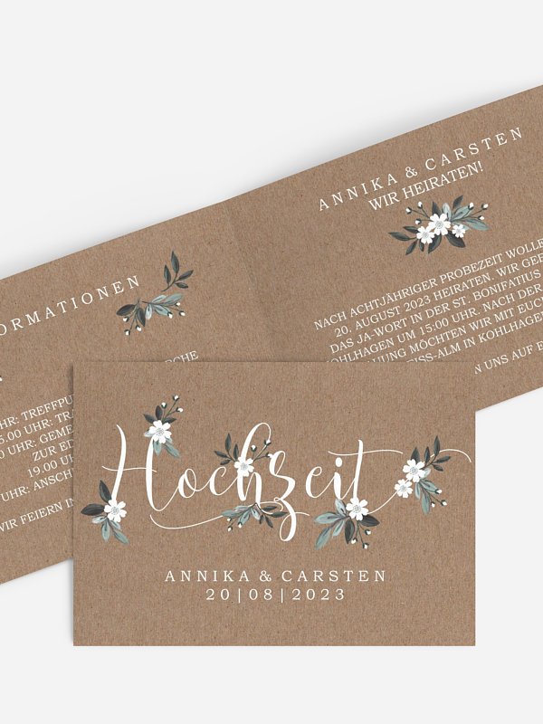 Hochzeitseinladung Rustic Flowers