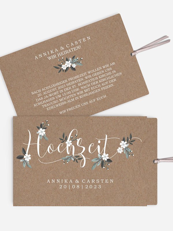 Hochzeitseinladung Rustic Flowers