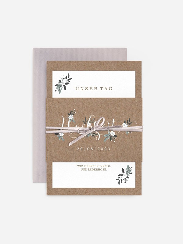 Hochzeitseinladung Rustic Flowers