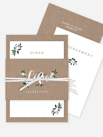 Faire-part mariage Fleurs rustiques