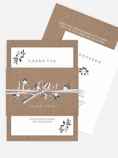 Hochzeitseinladung Rustic Flowers