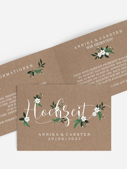 Hochzeitseinladung Rustic Flowers