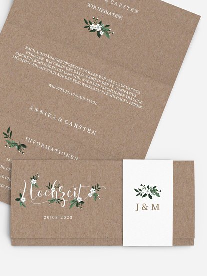 Hochzeitseinladung Rustic Flowers