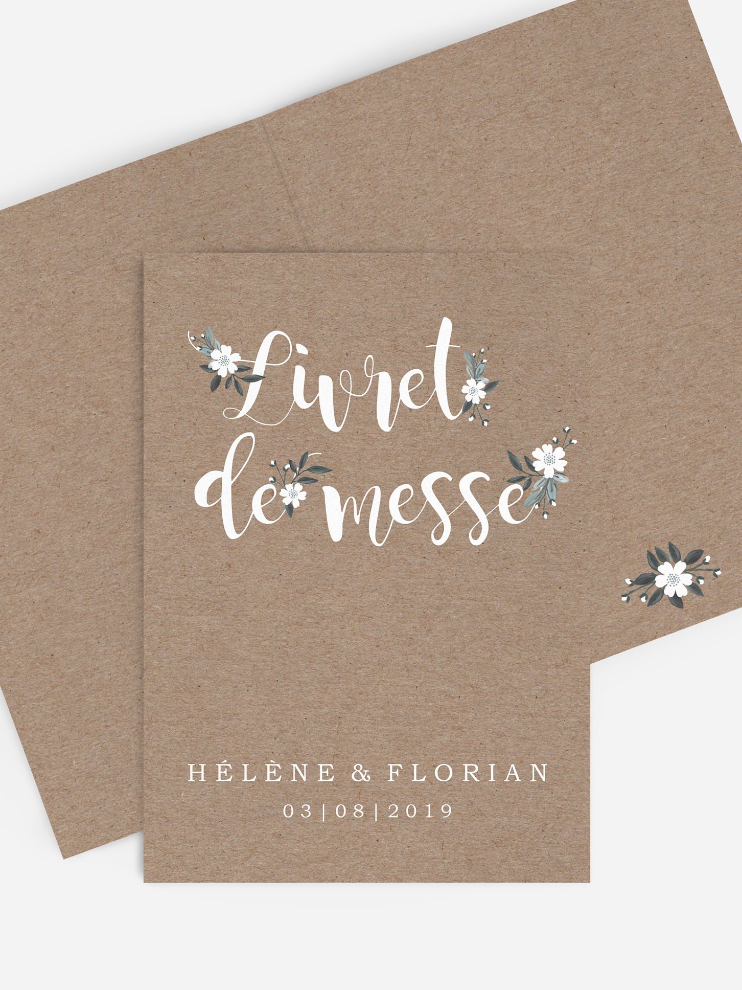 Livret de messe mariage Fleurs rustiques