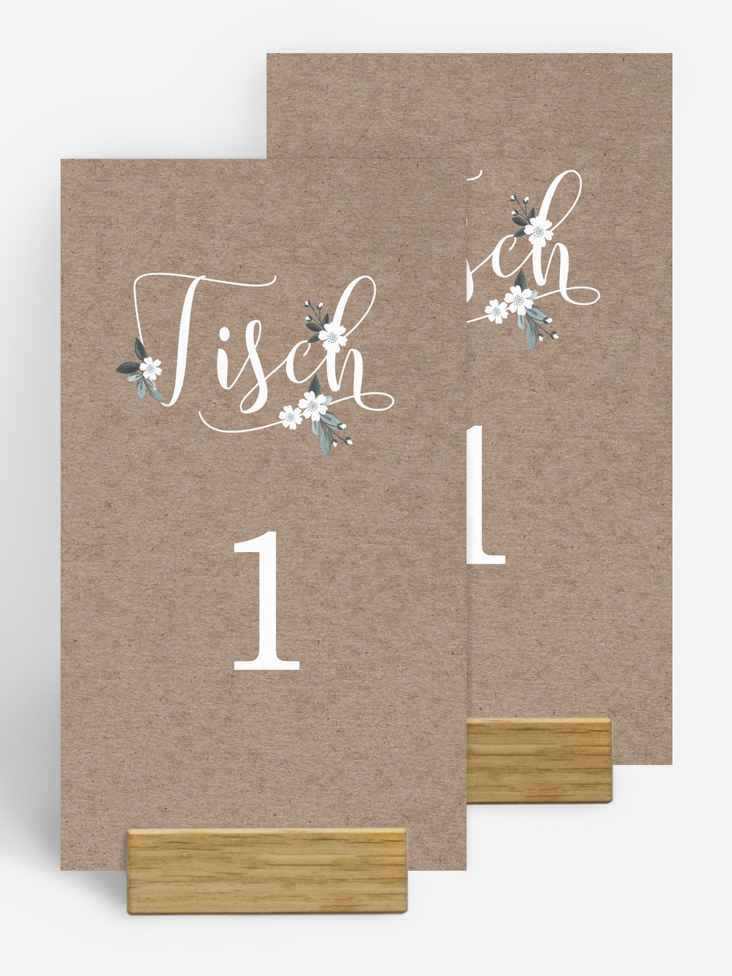 Tischnummer Rustic Flowers