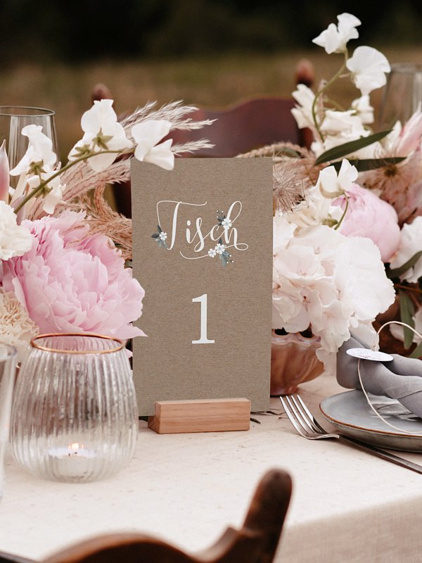 Tischnummer Rustic Flowers