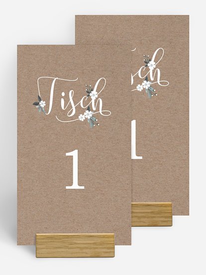 Tischnummer Rustic Flowers