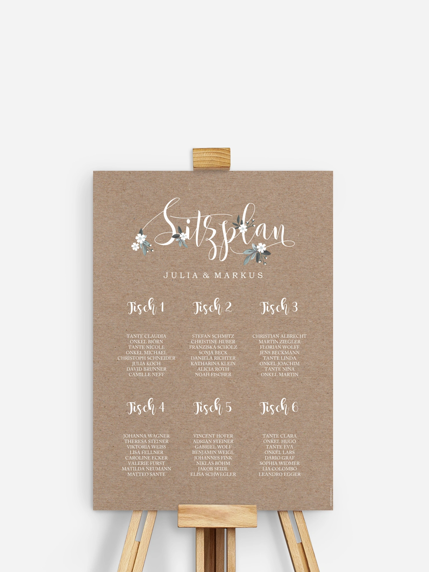 Sitzplan Plakat Rustic Flowers