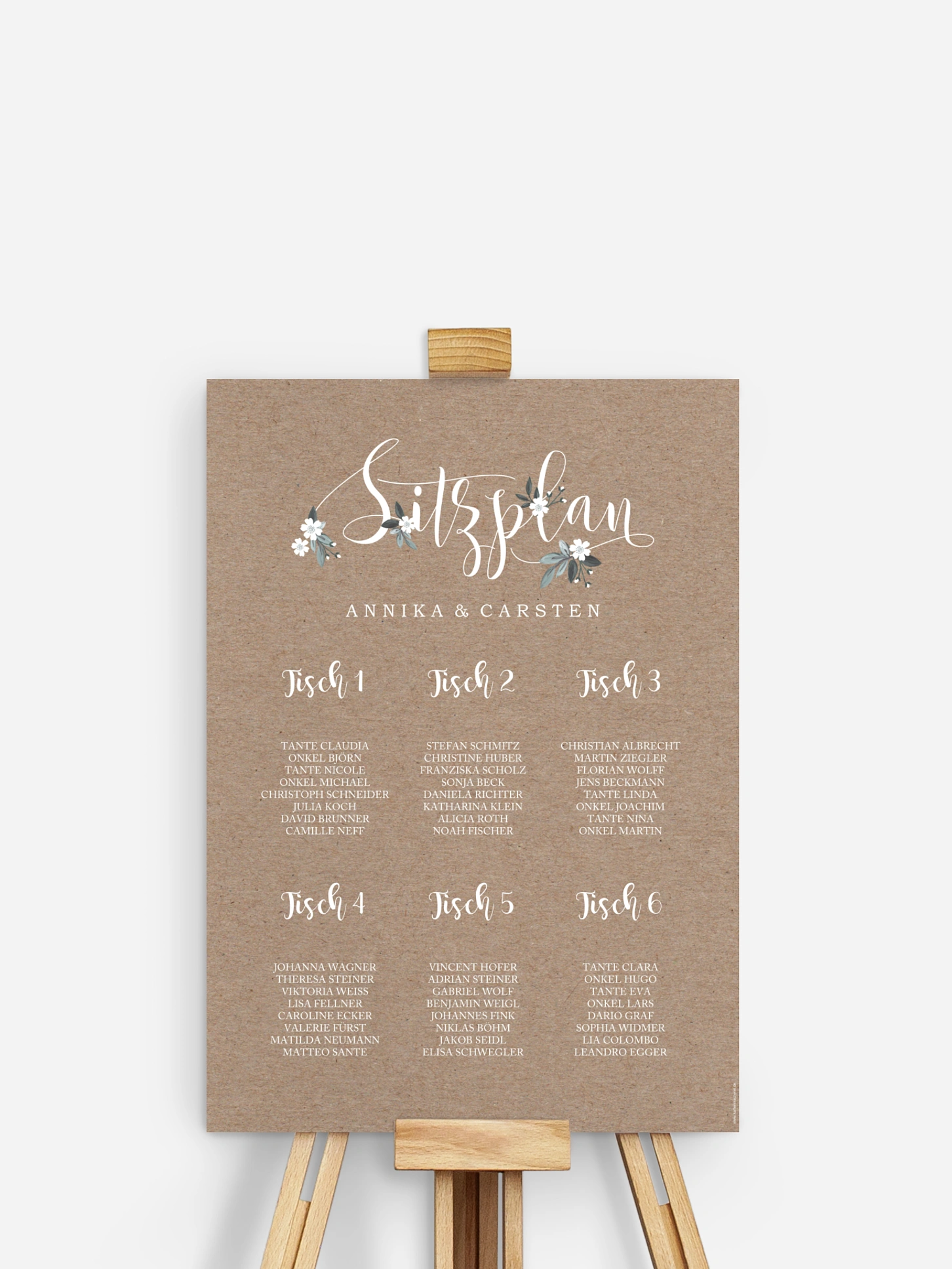 Sitzplan Plakat Rustic Flowers