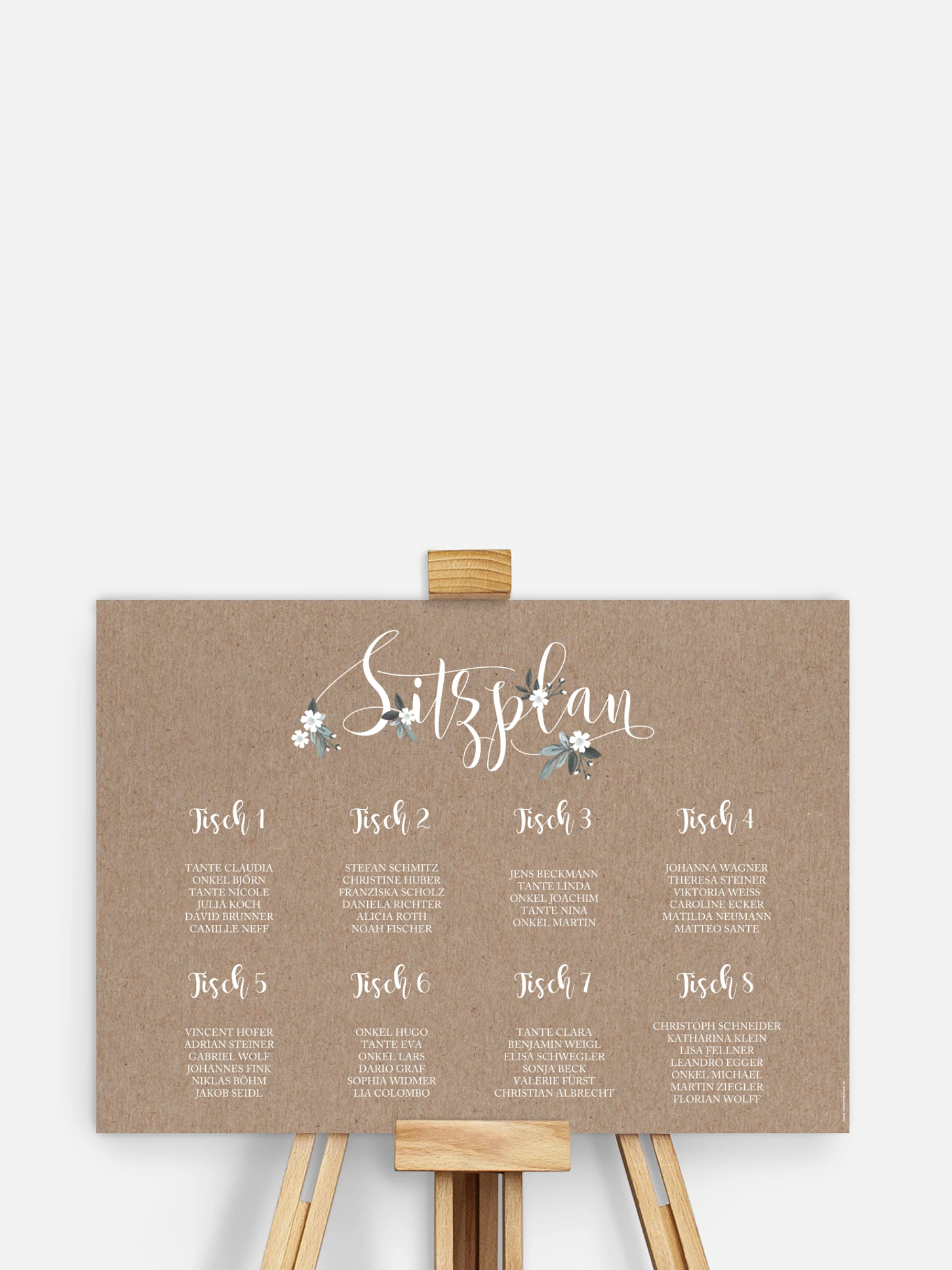 Sitzplan Plakat Rustic Flowers