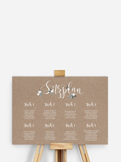 Sitzplan Plakat Rustic Flowers