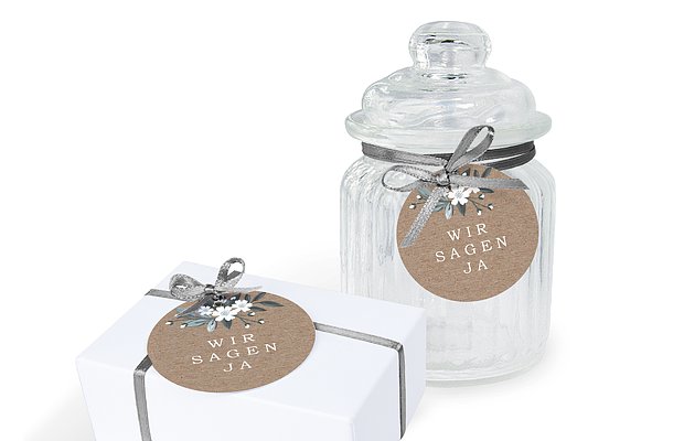 Anhänger mit Band zur Hochzeit Rustic Flowers