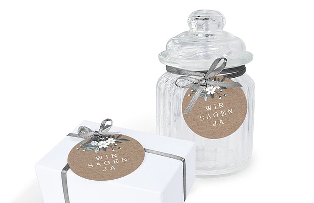 Anhänger mit Band zur Hochzeit Rustic Flowers